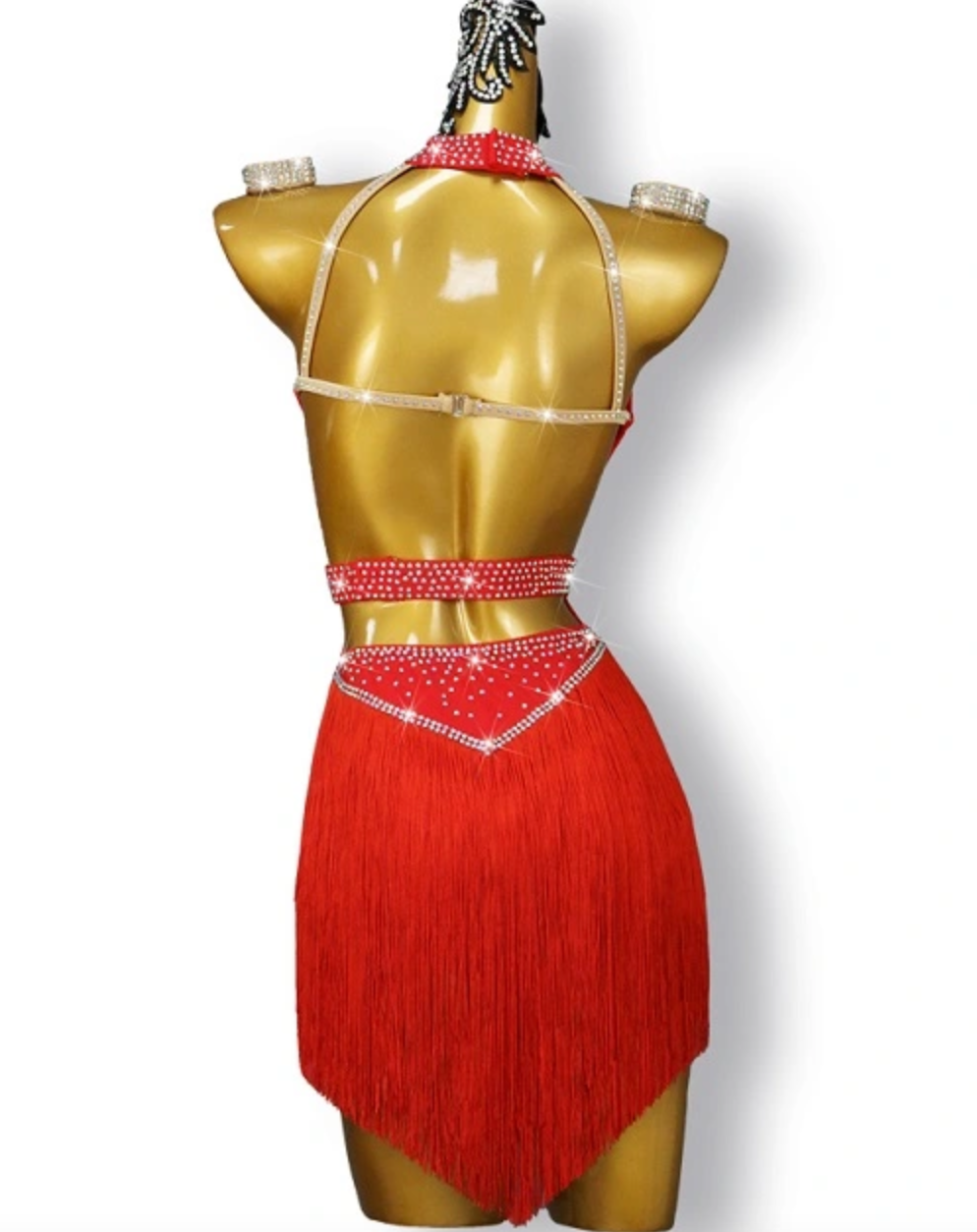 Red latin competition dress