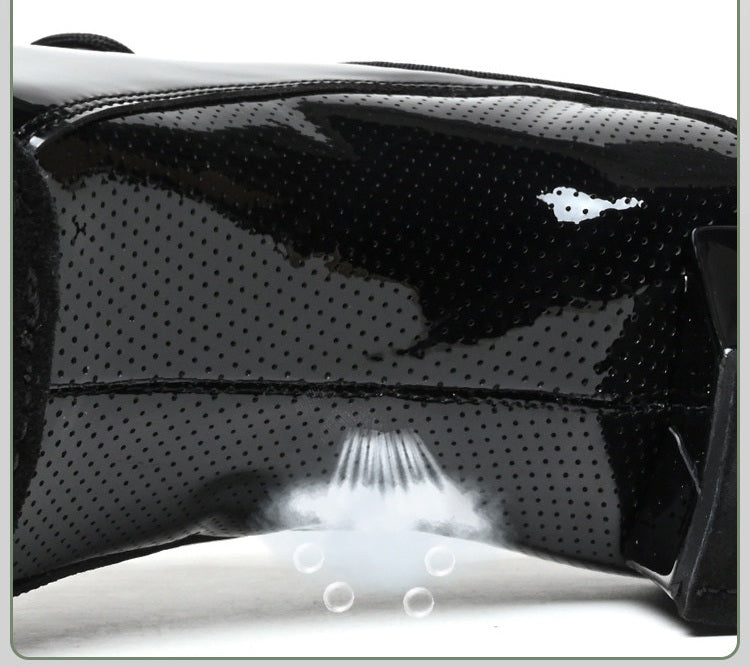 Professional Black Leather Latin Shoes | A9808