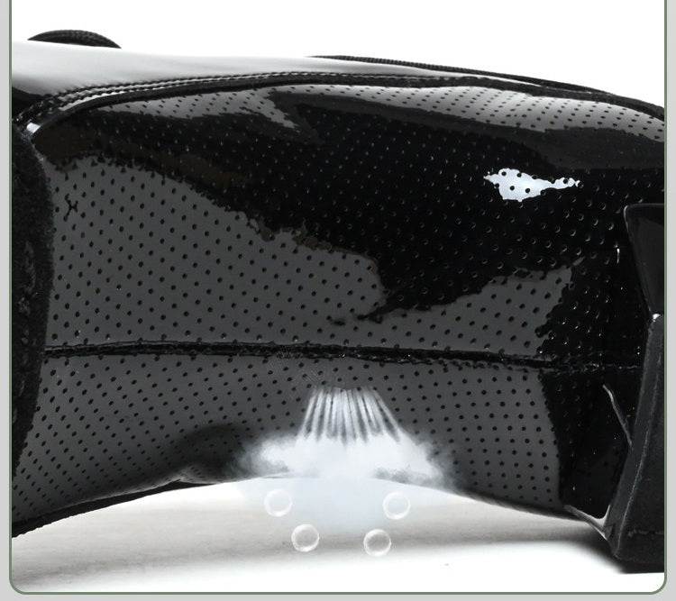 Professional Black Leather Latin Shoes | A9808