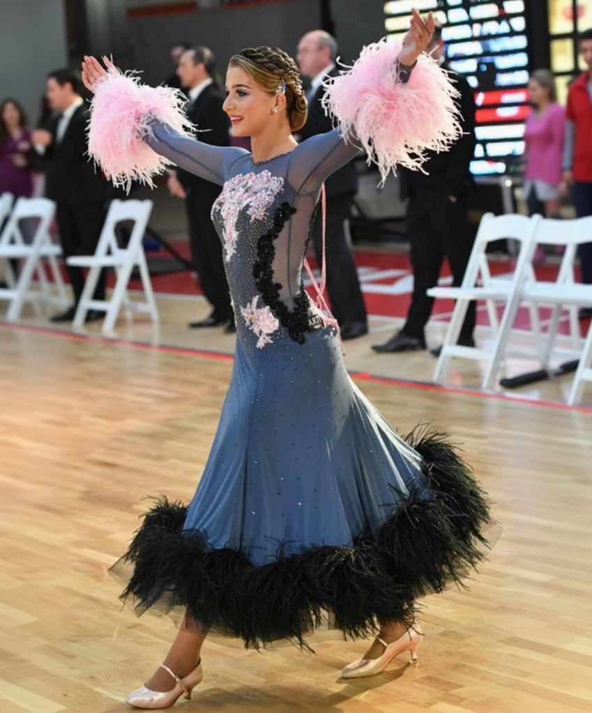 Arti Design Grey Black Pink Ballroom DressDance Dressing