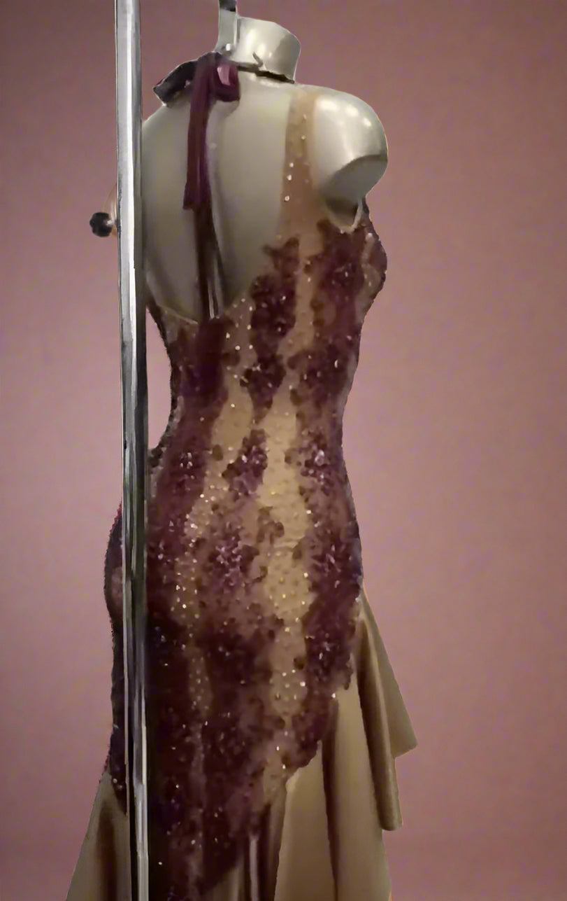 Amazing New Beige-Vinous Latin Dress