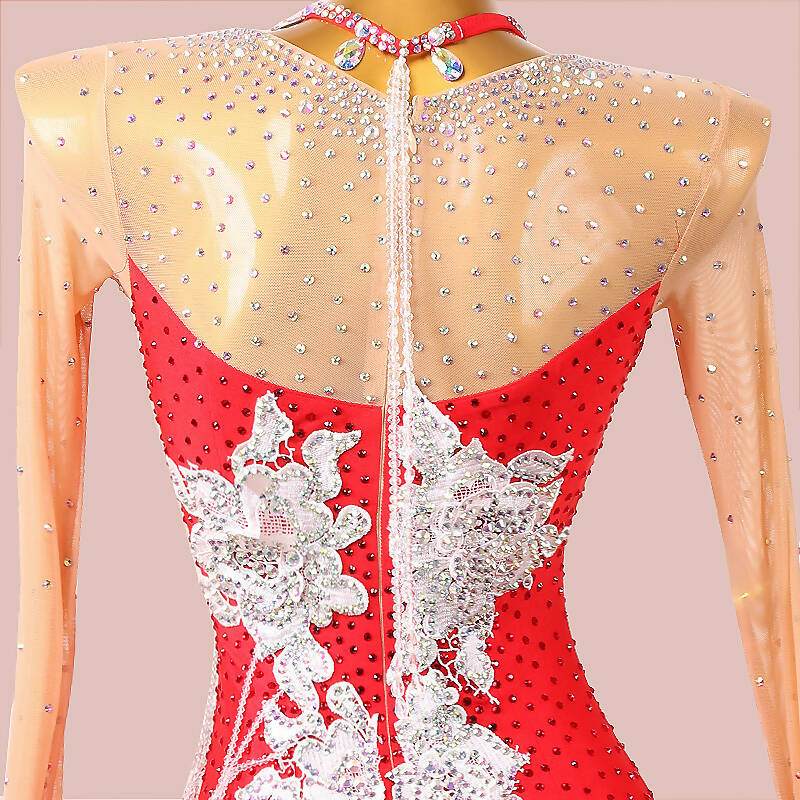 Exquisite Red Ballroom Dress with Lace | MD1267Dance Dressing