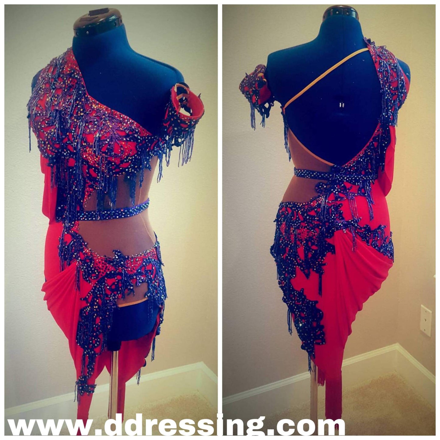 Purple Red Latin Dress (ballroom dresses for sale, latin dress for sale, dancesport, rhythm)