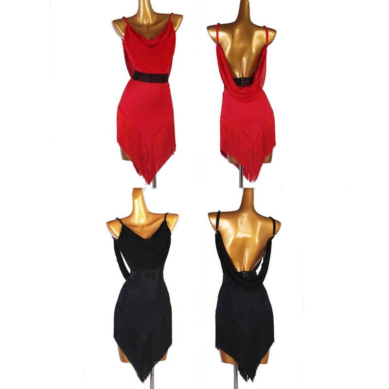 Sizzle Fringe Dance Apparel | Black/Red | LQ270Dance Dressing