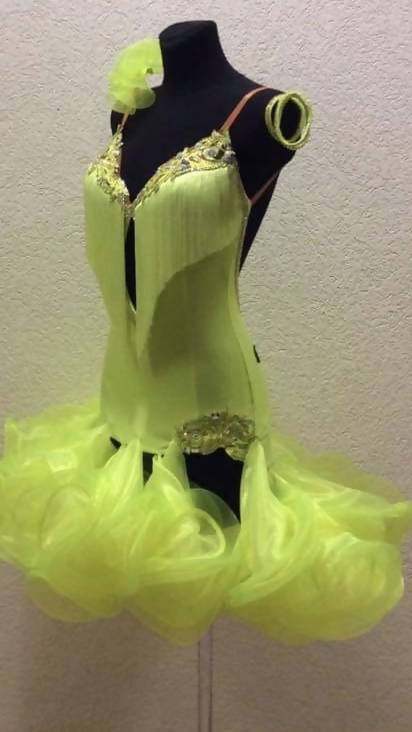 Bright Yellow Latin DressDance Dressing