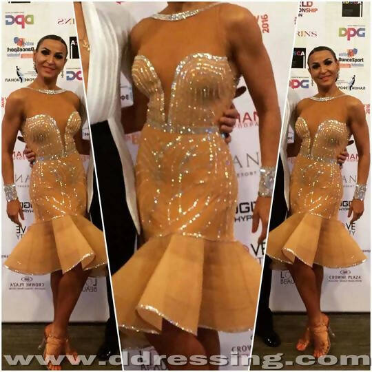 Full of Stones Beige Latin DressDance Dressing
