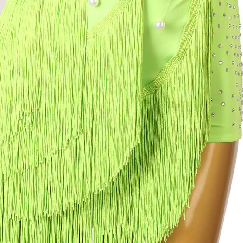 Green Fringe Latin S-XXL | LQ362Dance Dressing