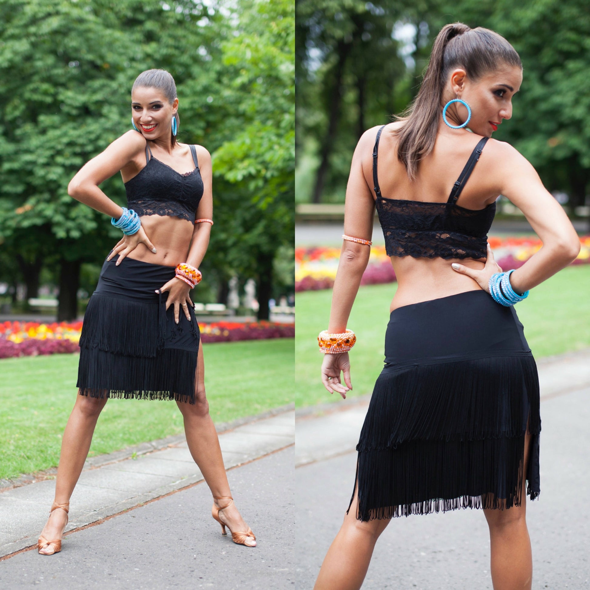 Black Practice Latin Dance Skirt by Senga Dancewear, dancesport practice dancewear