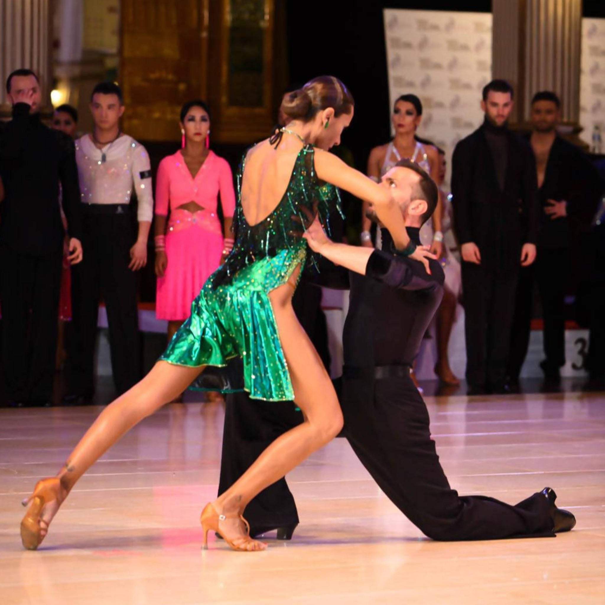 Metallic Emerald Green Latin Dress | DanceDressing Metallic Emerald Green Latin Dress | DanceDressing