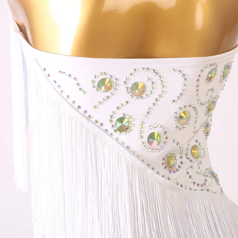 Diamond Dazzle Ladies Latin Dance Dress | Red/White | LQ247Dance Dressing