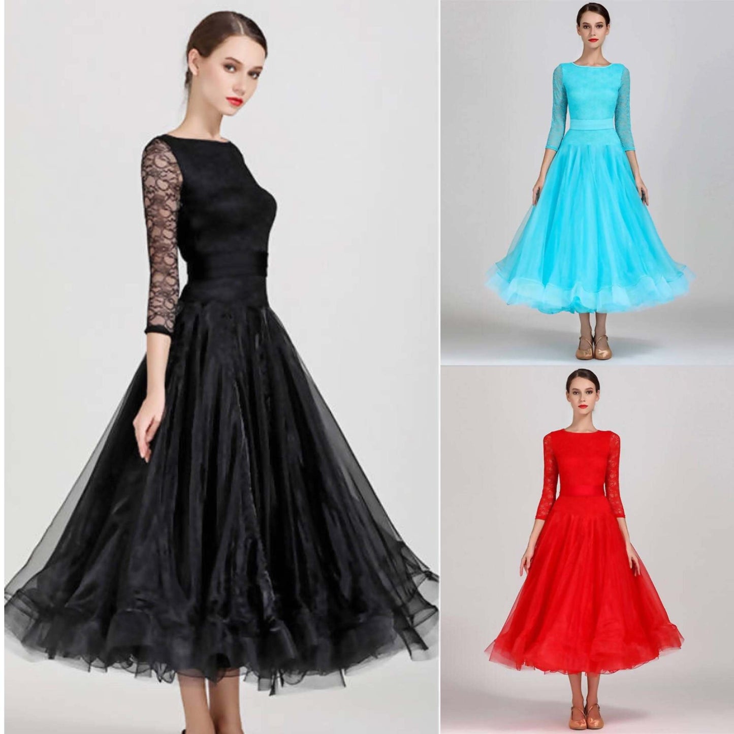 Cascade of Elegance Ballroom Dance Wear | 855Dance Dressing