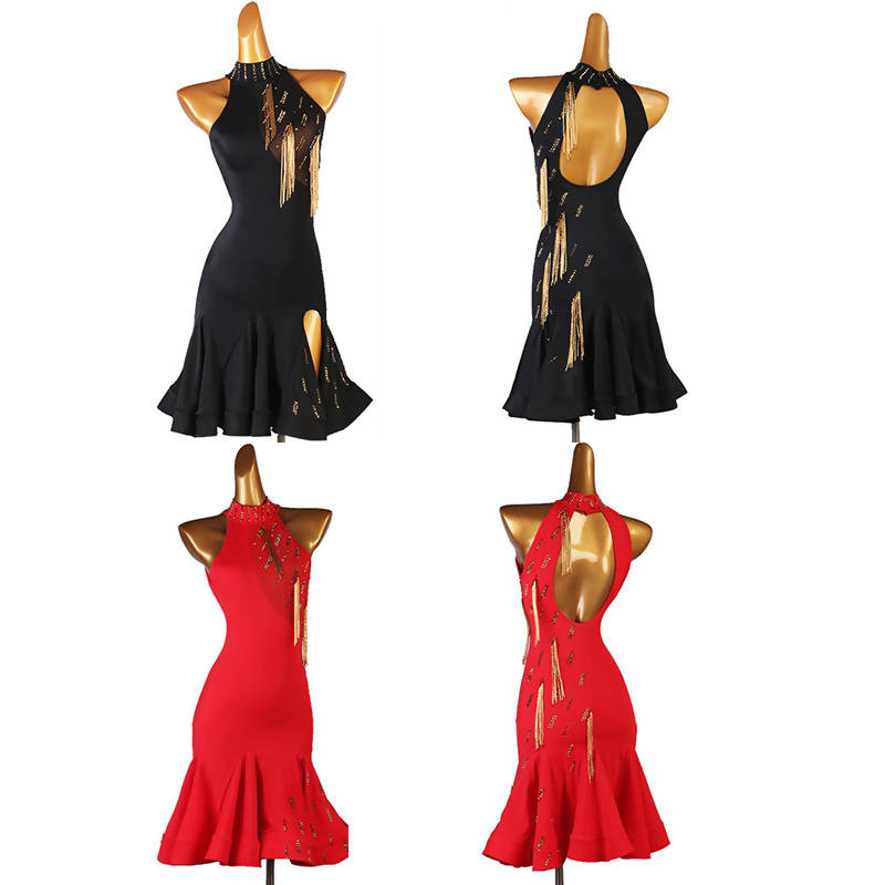 Ravishing Latin Dance Dress | Red/Black | LQ223Dance Dressing