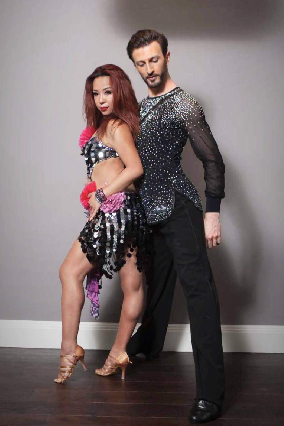 Silver Latin Dress with Sequins (ballroom dresses for sale, latin dress for sale, dancesport, rhythm)