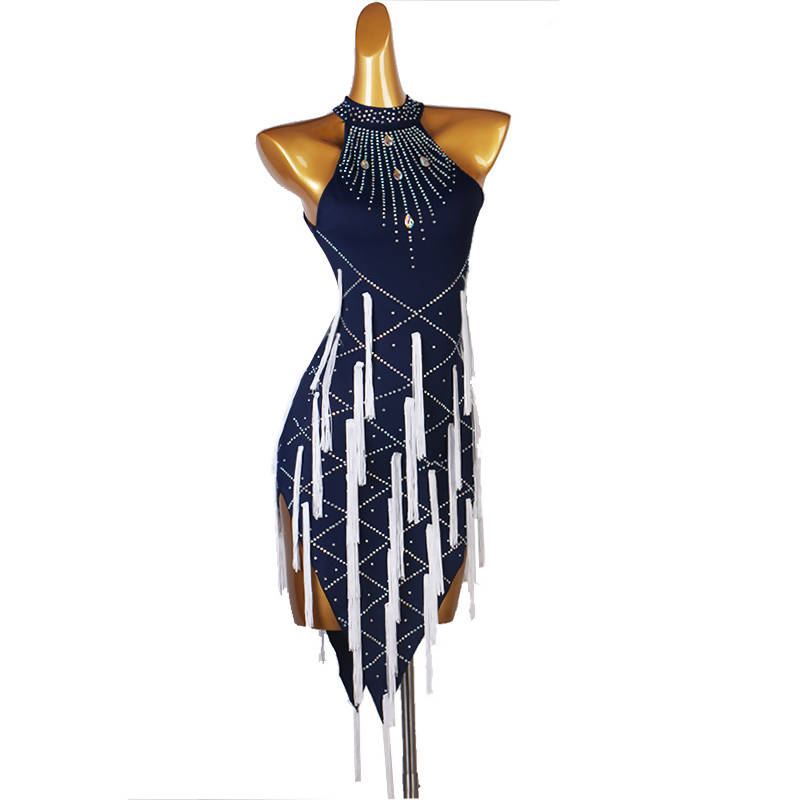 salsa dresses for women Tassel Cascade Dance Competition Outfits