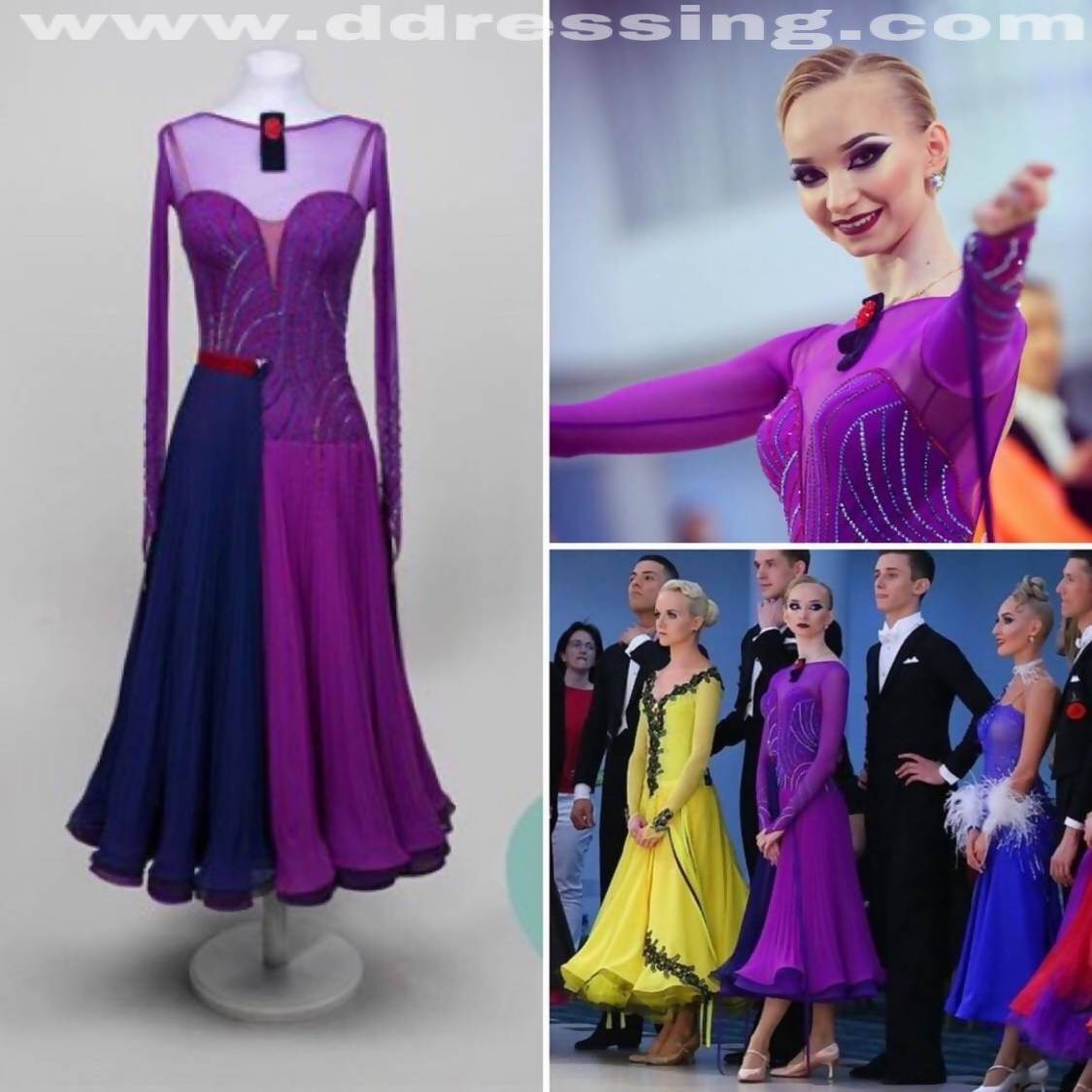 Purple EM Couture Ballroom Dress Dance Dressing