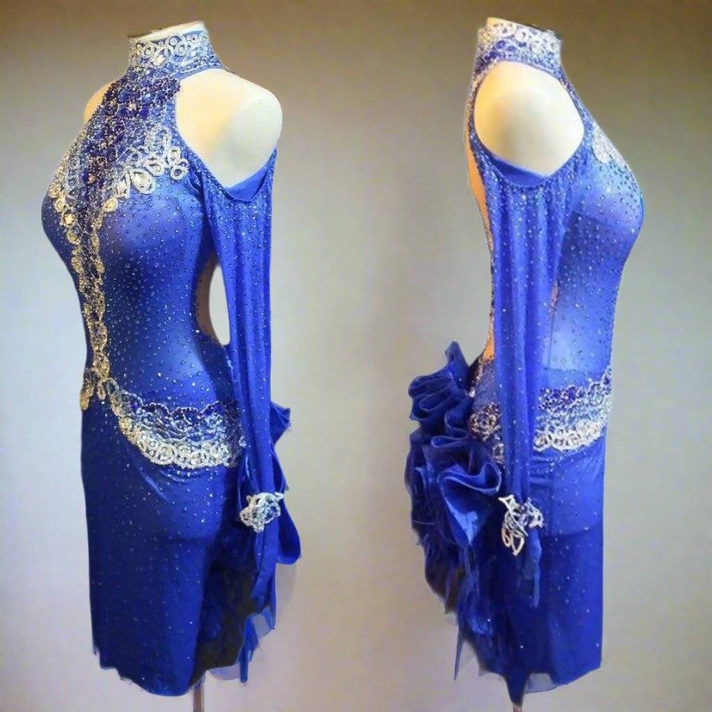 Professional Latin Dance Dress -Royal blue Latin Dress Professional Latin Dance Dress -Royal blue Latin Dress