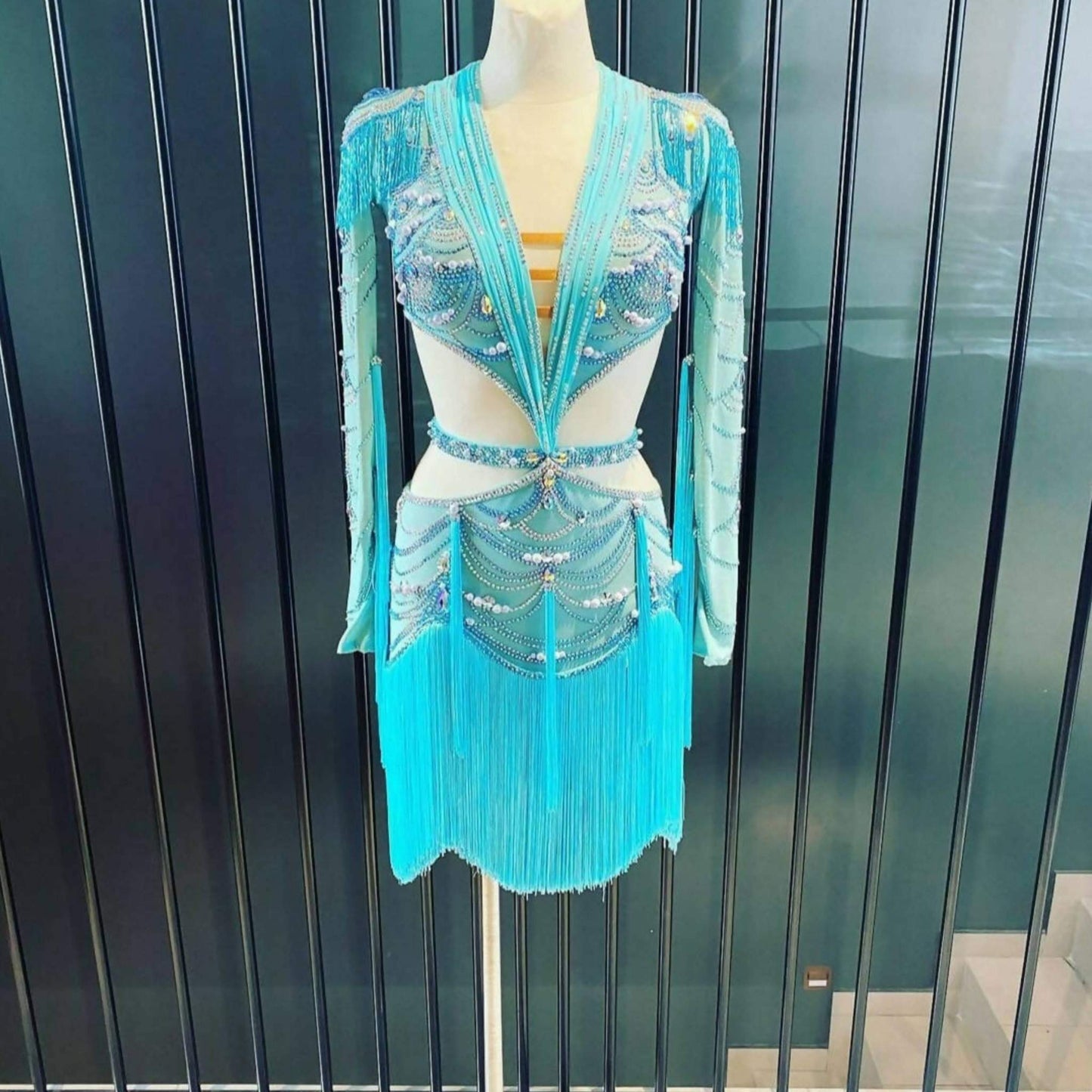 DLK Light Blue Latin DressDance Dressing