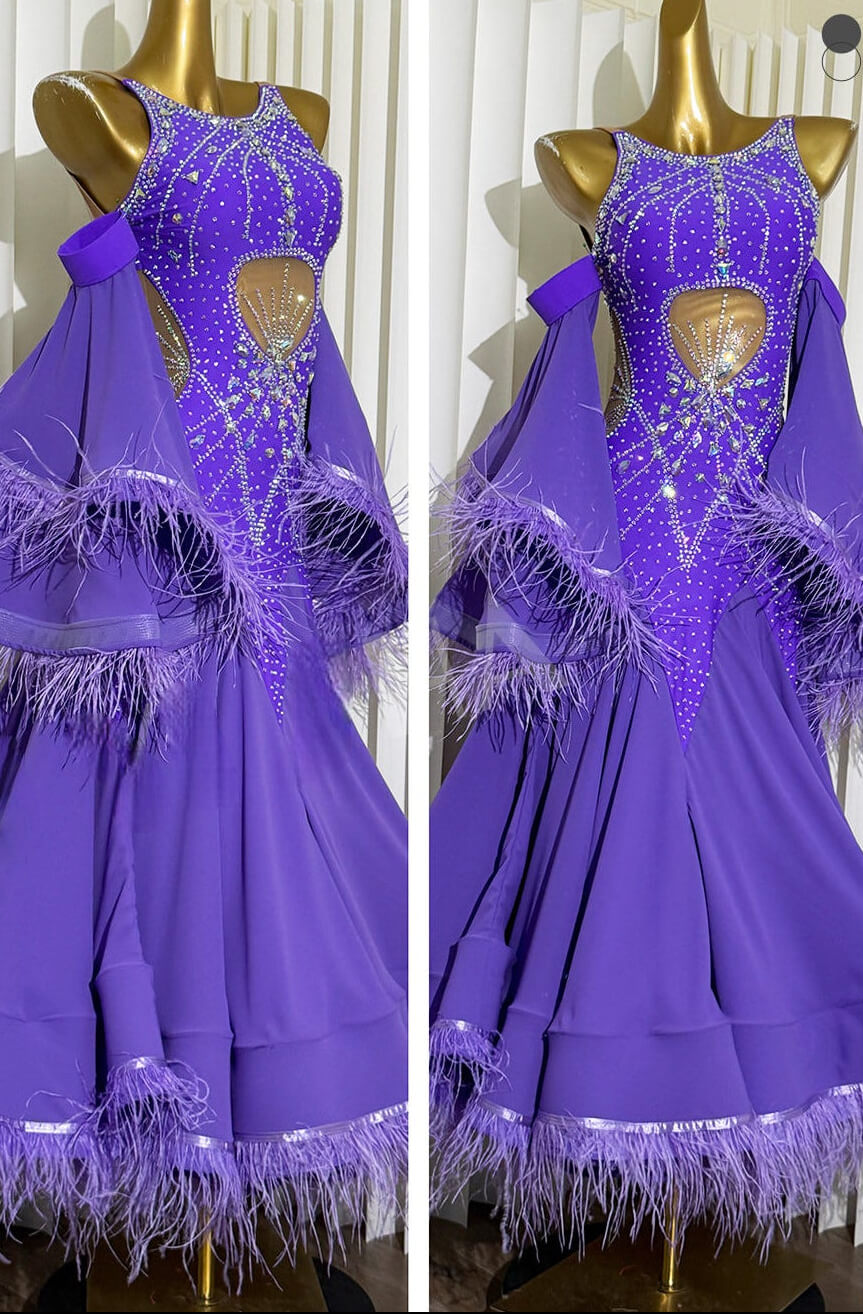 Ballroom Dress With Feathers