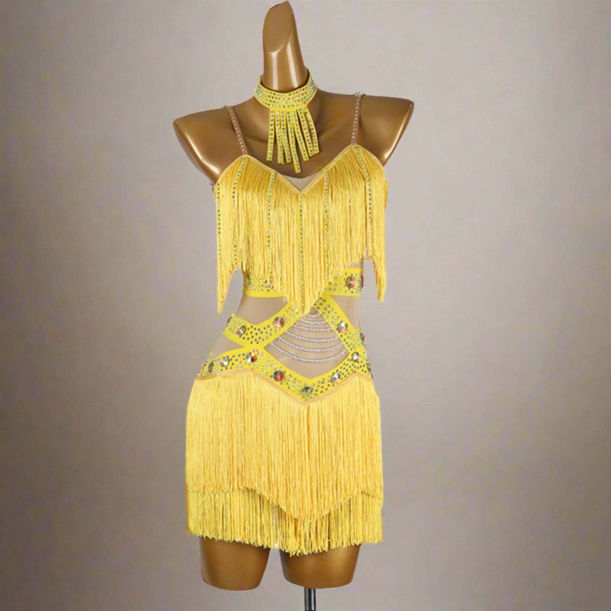 Twilight Fringe Dress | Yellow / Blue / Black Twilight Fringe Dress | Yellow / Blue / Black