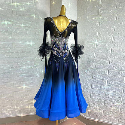 Dramatic Movement and Shine | Standard Dance Dress | PS08