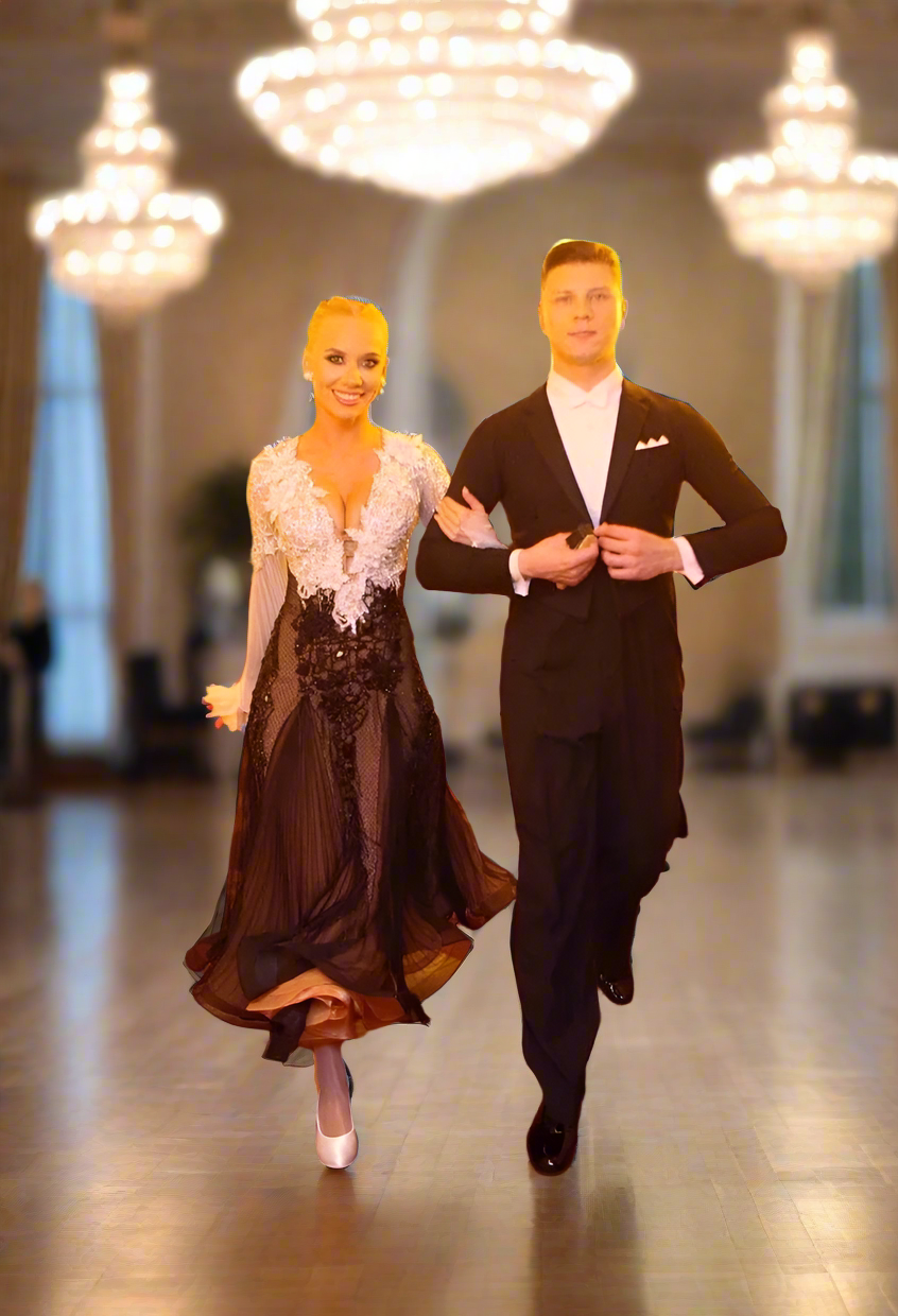 Sophisticated Black and White Ballroom DressDance Dressing