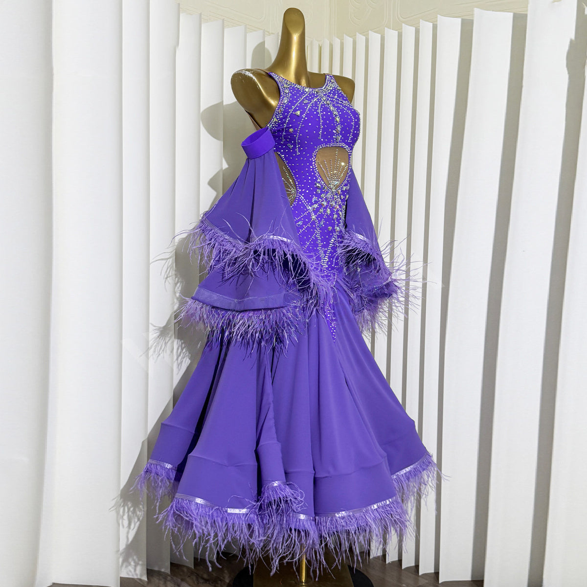 Ballroom Dress With Feathers
