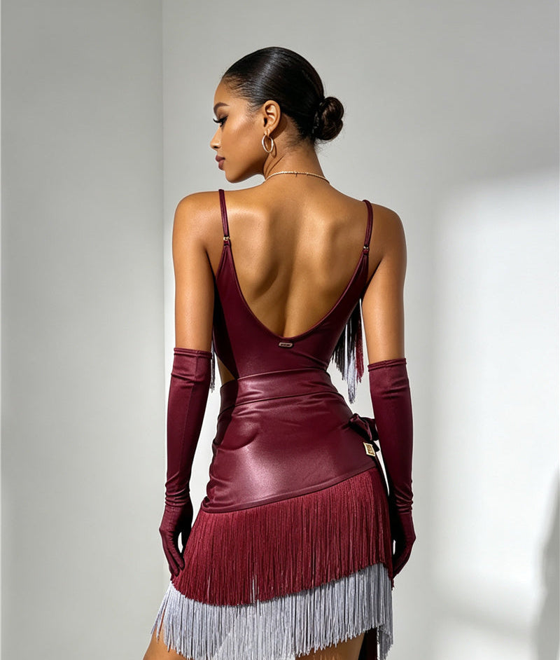 Wine Red Dance Outfit