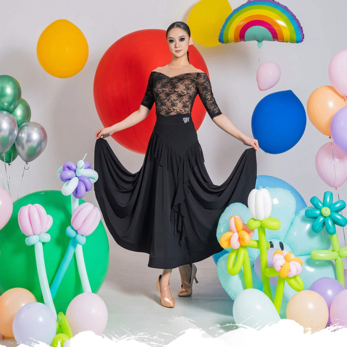Woman Practice Ballroom Skirt
