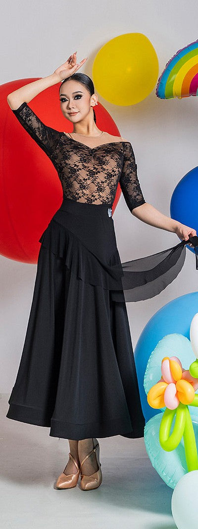 Woman Practice Ballroom Skirt