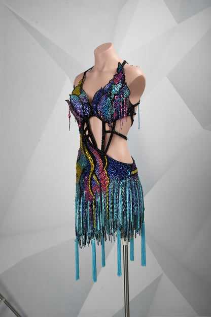 A Meteor Shower of Crystals | Latin Dance Dress | DSC_2094