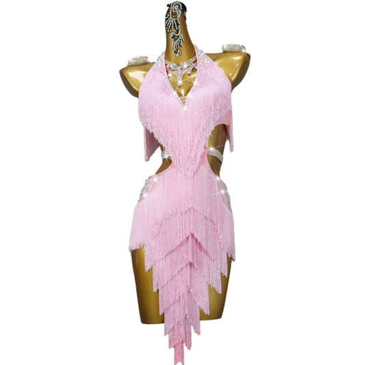 Fringe Glamour Latin Dance Dress | QY01