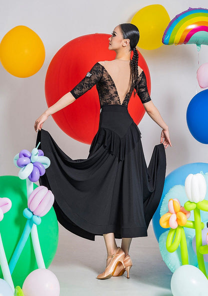 Woman Practice Ballroom Skirt