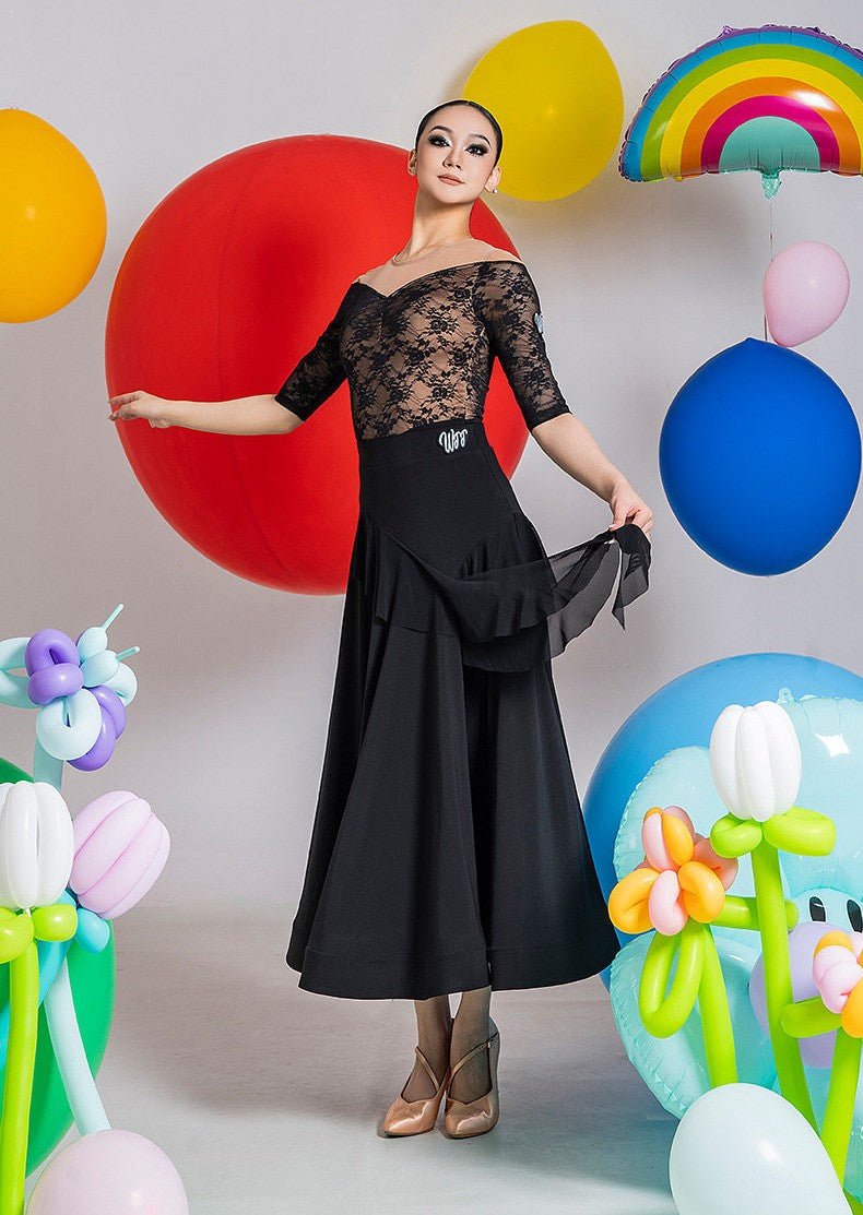 Woman Practice Ballroom Skirt