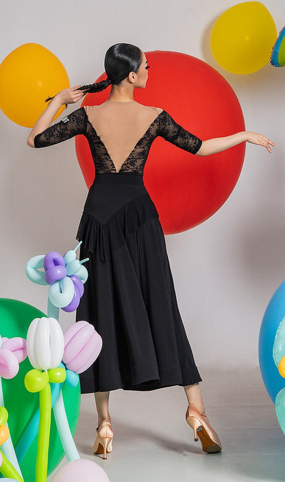 Woman Practice Ballroom Skirt