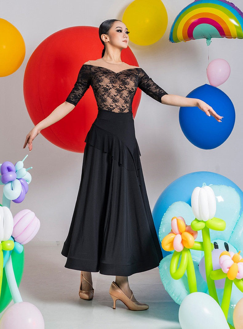 Woman Practice Ballroom Skirt