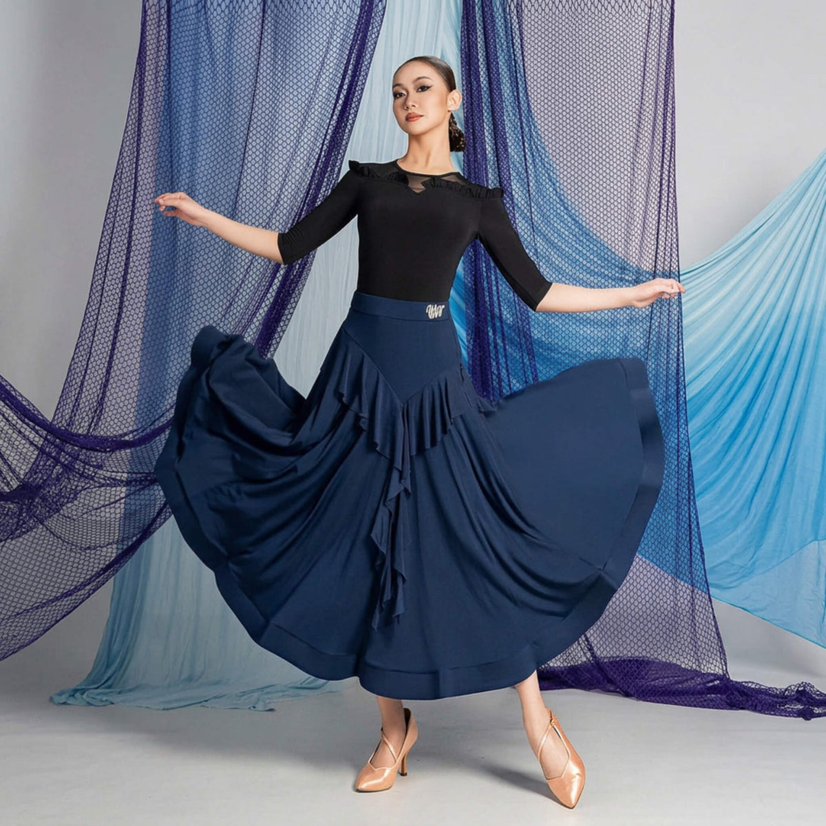 Woman Practice Ballroom Skirt