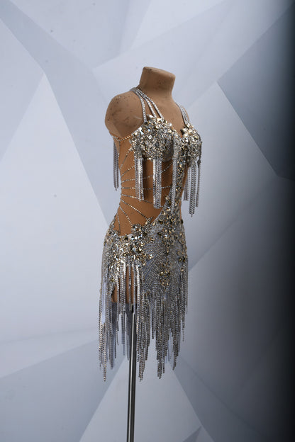 Silver Latin Dance Dress