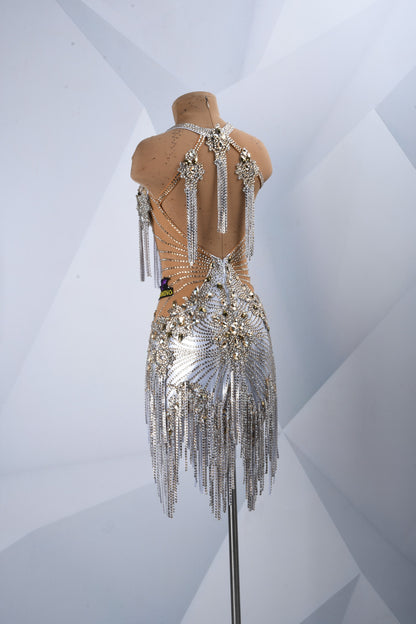Silver Latin Dance Dress