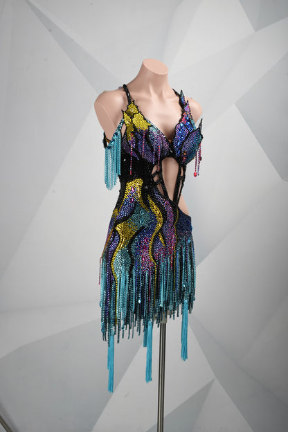A Meteor Shower of Crystals | Latin Dance Dress | DSC_2094