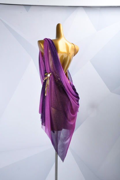 Crystal Draped Competition Dress