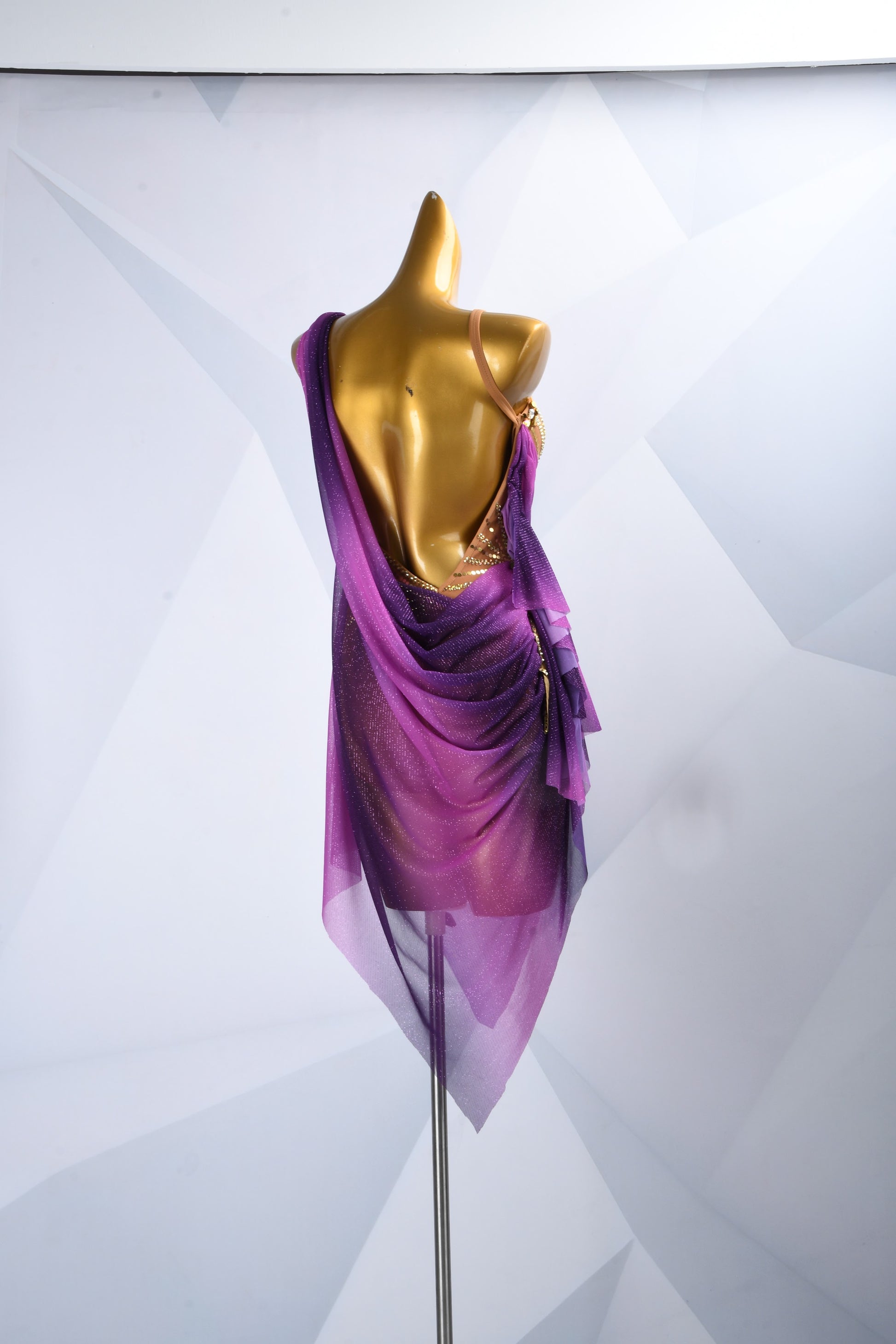 Crystal Draped Competition Dress