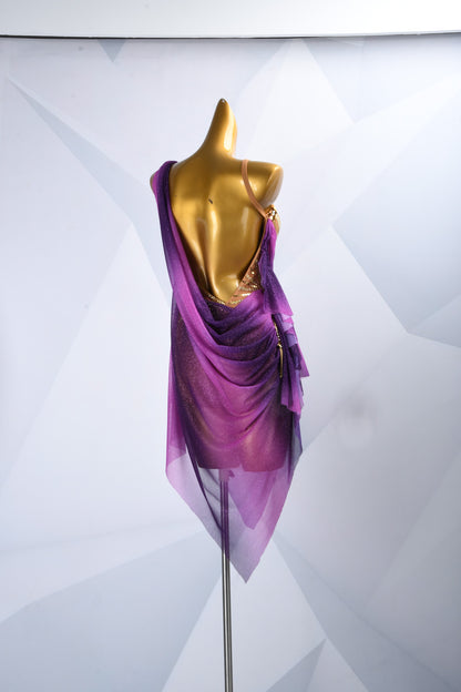 Crystal Draped Competition Dress