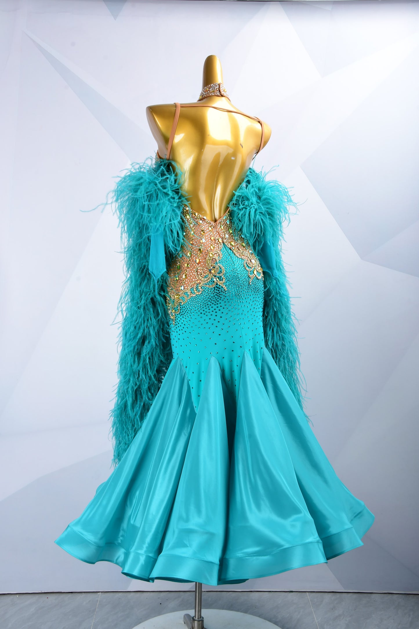 Feathered Ballroom Dress
