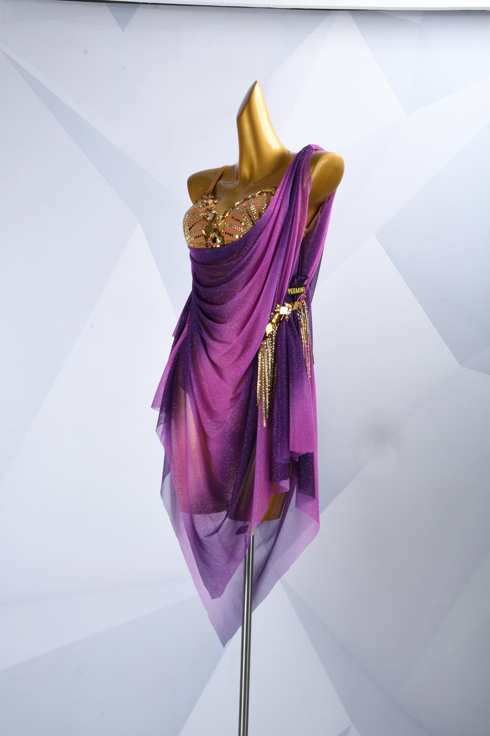 Crystal Draped Competition Dress