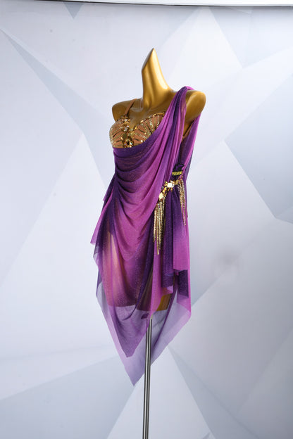 Crystal Draped Competition Dress