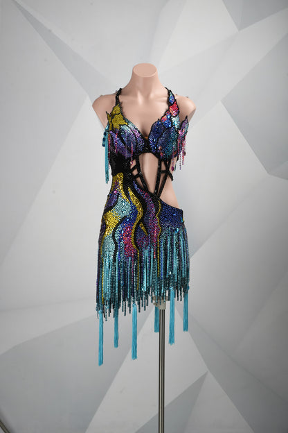 A Meteor Shower of Crystals | Latin Dance Dress | DSC_2094