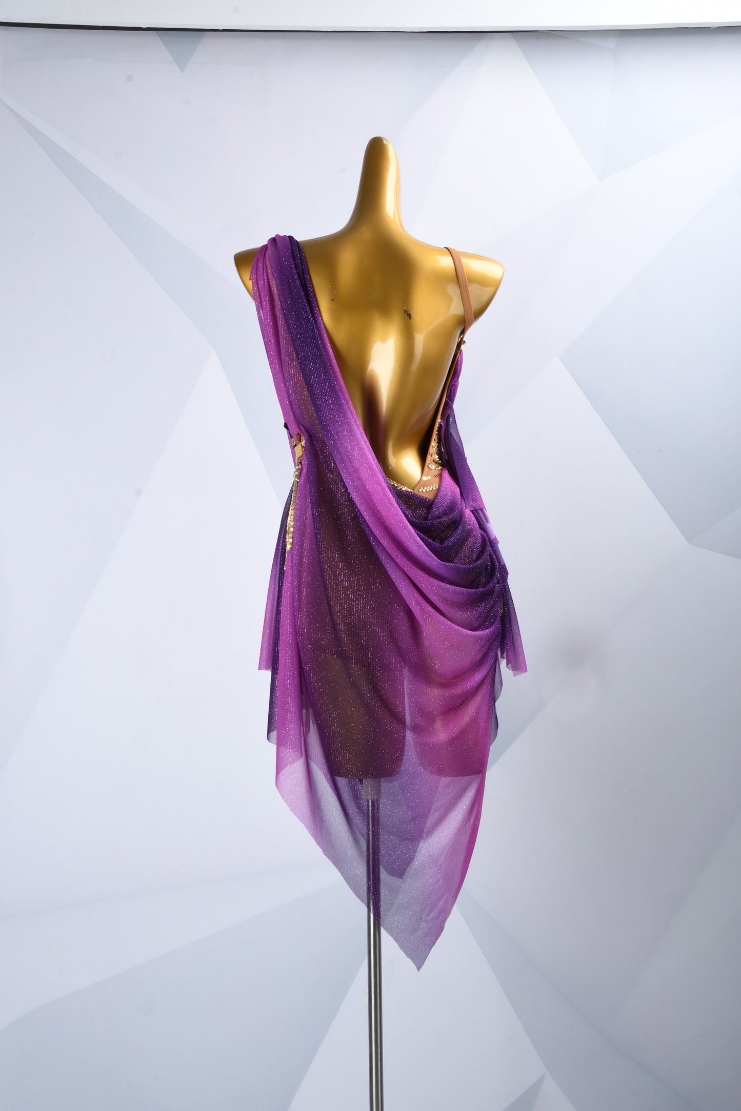 Crystal Draped Competition Dress