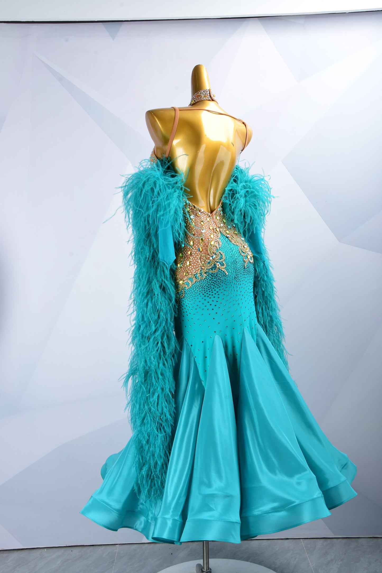 Feathered Ballroom Dress
