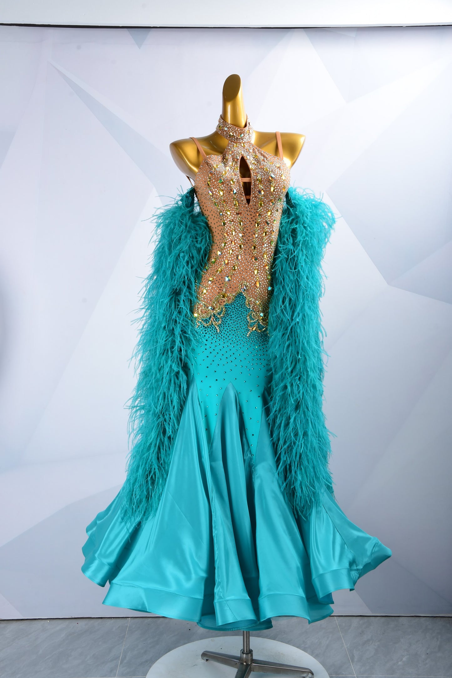 Feathered Ballroom Dress