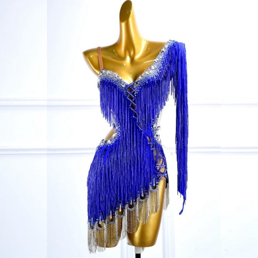 Blue Latin Dance Dress |  Mesmerizing Movement